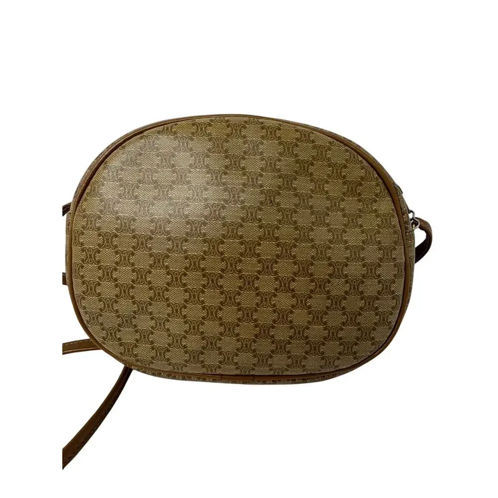 Celine Macadam Vintage Crossbody Bag Beige Brown Leather Made in France
